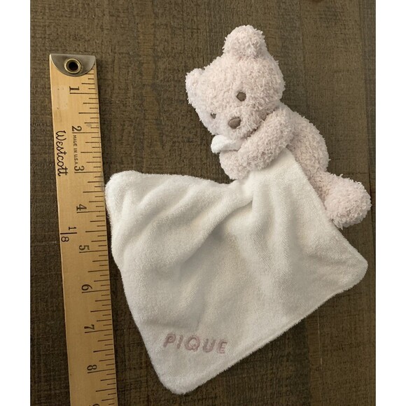 GELATO PIQUE Bear Lovey Beige Cream Hugging Security Plush Blanket Small - Picture 7 of 12